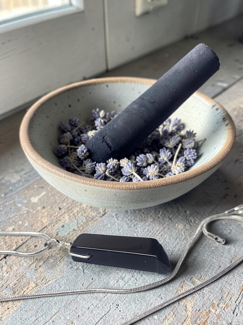 Black Obsidian Point Pendant Necklace